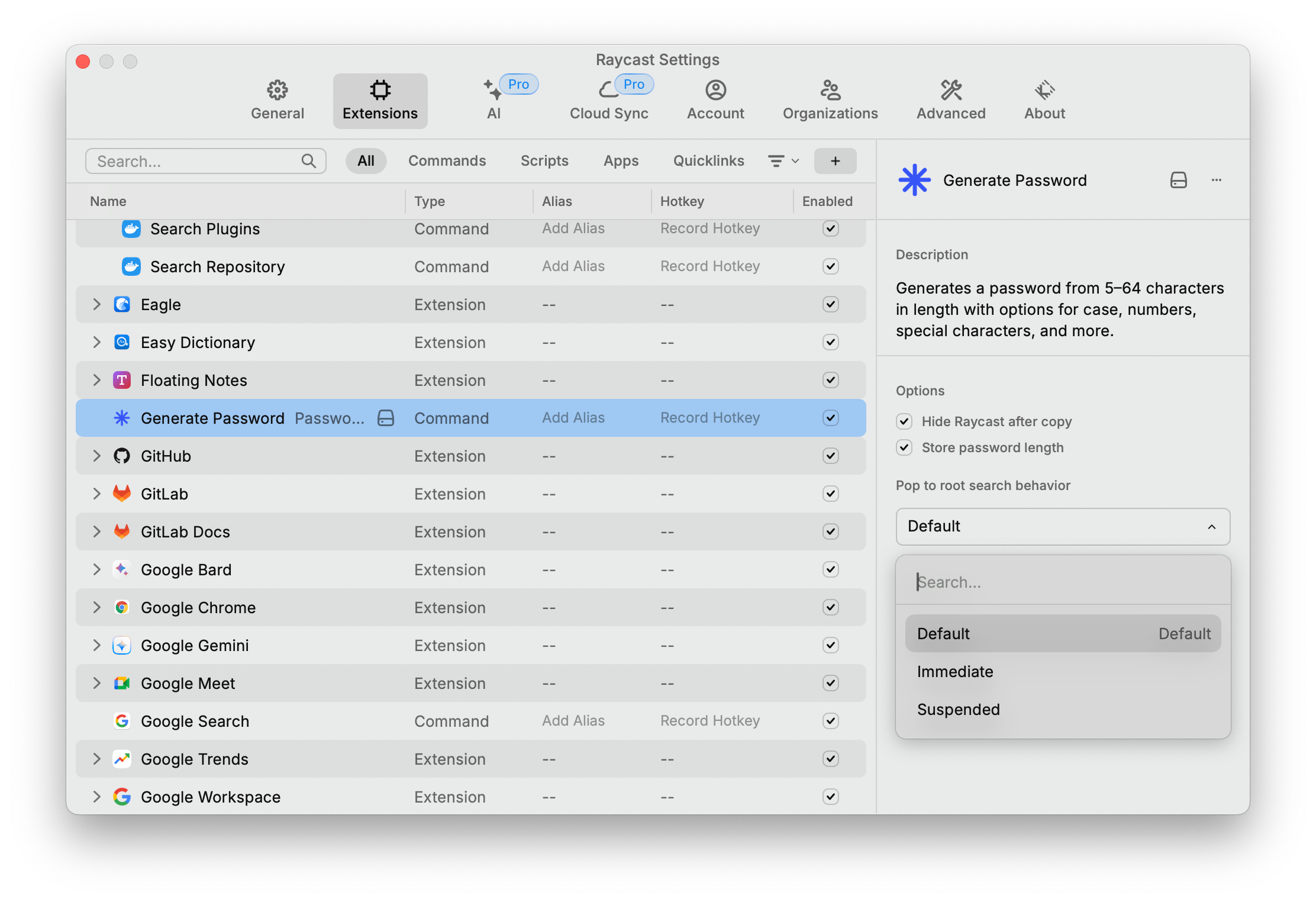 Password Generator Perferences